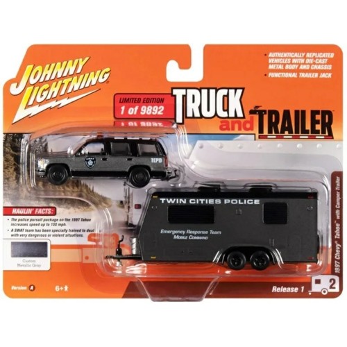 JLBT016A-2 - 1/64 1997 CHEVY TAHOE WITH CAMPER TRAILER TRUCK AND TRAILER