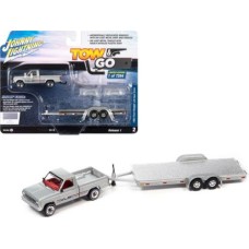 JLBT017B-2 - 1/64 1983 FORD RANGER W/OPEN TRAILER METALLIC SILVER