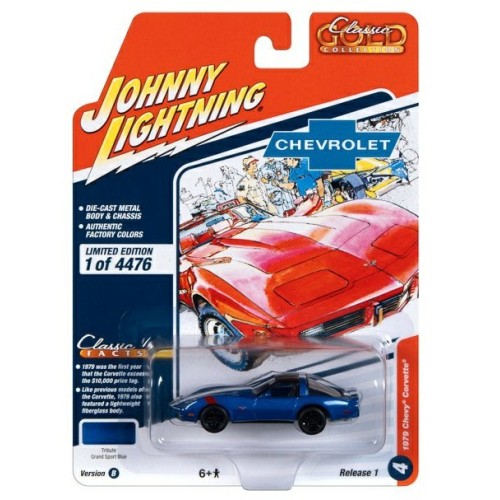 JLCG031B-4 - 1/64 1979 CHEVROLET CORVETTE DARK BLUE METALLIC