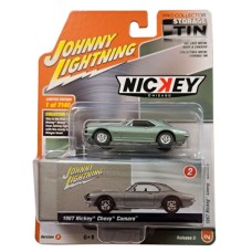JLCT008A-2 - 1/64 JL COLLECTOR TIN ASSORTMENT 2021 RELEASE 3 VERSION A NICKEY 1967 CHEVROLET CAMARO MOUNTAIN GREEN W/BLACK NOSE STRIPE