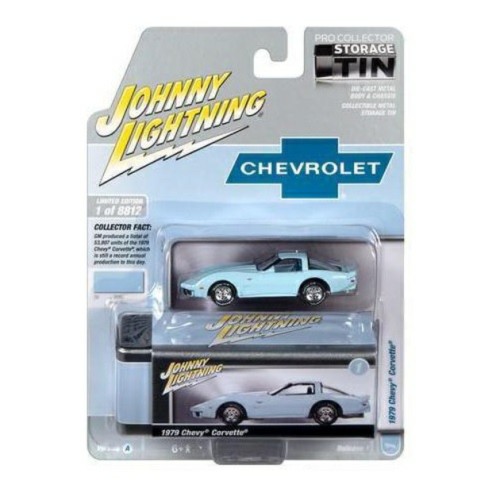 JLCT011A-1 - 1/64 1978 CHEVY CORVETTE FROST BLUE WITH TIN