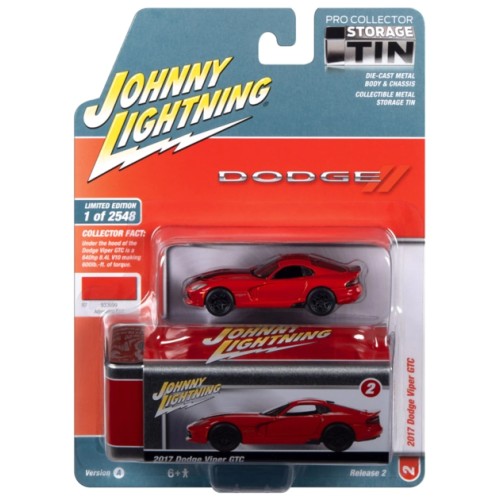 JLCT012A-2 - 1/64 2014 DODGE VIPER  ADRENALINE RED WITH TWIN BLACK STRIPES