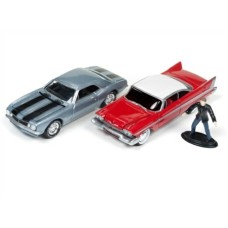 JLDR001CHRISTI - 1/64 1958 PLYMOUTH FURY FROM CHRISTINE AND 1967 CHEVROLET CAMARO WITH FIGURE 2 CAR SET (JOHNNY LIGHTNING)