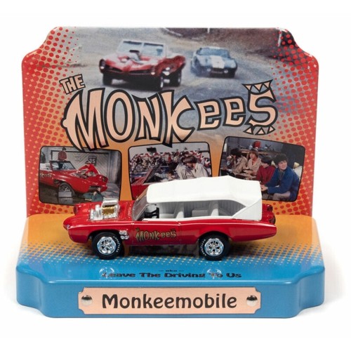 JLDR018-1 - 1/64 THE MONKEES MONKEES MOBILE W/TIN DISPLAY (RED AND WHITE)