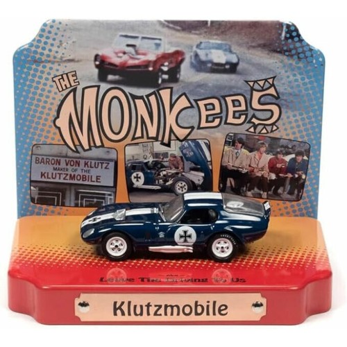 JLDR018-2 - 1/64 THE MONKEES SHELBY DAYTONA COBRA THE KLUTZMOBILE W/TIN DISPLAY (MIDNIGHT BLUE AND WHITE)