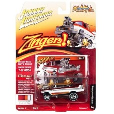 JLSF024A-2 - 1/64 JOHNNY LIGHTNING STREET FREAKS RELEASE 2 2022 A 1958 PLYMOUTH FURY CHERRY WITH WHITE (ZINGERS)