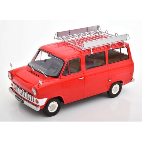 KKDC180465 - 1/18 FORD TRANSIT BUS 1965-1970 WITH ROOF RACK RED