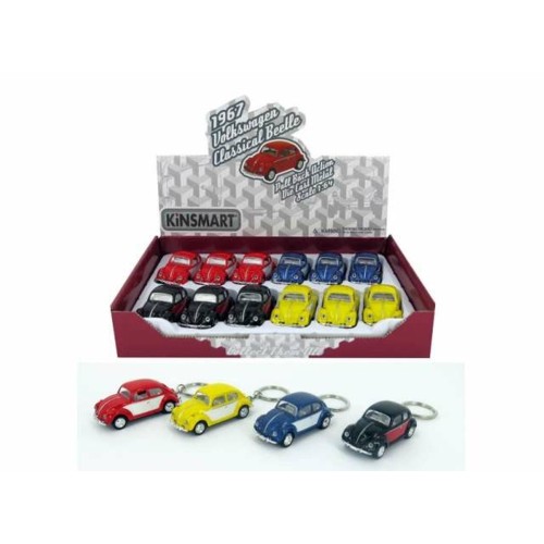 KT2540DCK-12 - 1/64 1967 VOLKSWAGEN BEETLE KEYRING IN A TRAY WITH 12PCS