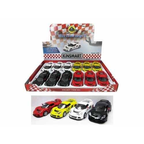 KT5361D-12 - 1/32 2012 LOTUS EXIGE S ASSORTMENT TRAY WITH 12PCS (4X RED 4X BLACK 4X YELLOW 4X WHITE)