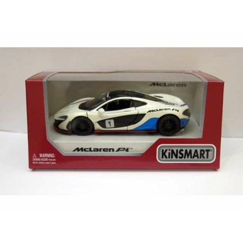 KT5393WFW - 1/36 2016 MCLAREN P1 WITH STRIPES WHITE/BLUE