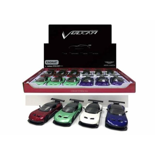 KT5407D-12 - 1/36 2017 ASTON MARTIN VULCAN ASSORTMENT TRAY OF 12 WITH 4 COLOURS IN THE TRAY (GREEN BLACK RED WHITE)