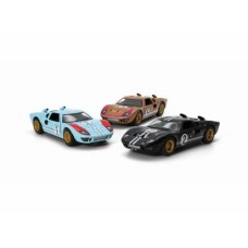 KT5427DF-12 - 1/36 1966 FORD GT40 MKII HERITAGE EDITION ASSORTMENT TRAY OF 12 WITH 3 COLOURS IN THE TRAY GOLD GULF BLUE AND BLACK