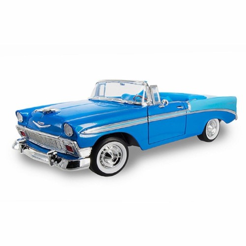 LDC92128B - 1/18 1956 CHEVROLET BEL AIR CONVERTIBLE BLUE