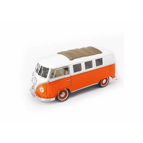 LDC92327O - 1/18 1962 VOLKSWAGEN MICROBUS WITH SLIDING ROOF ORANGE AND WHITE