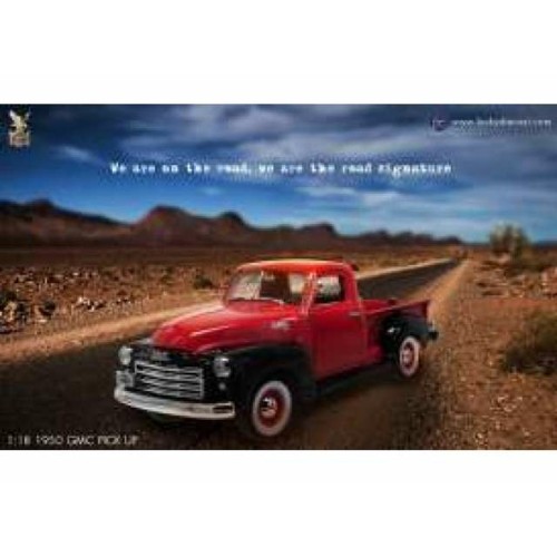 LDC92648R - 1/18 1950 GMC PICK UP RED AND BLACK
