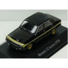 MAGLX43 - 1/43 RENAULT 12 ALPINE BLACK W/GOLD STRIPE UNFORGETABLE CARS - ARGENTINA