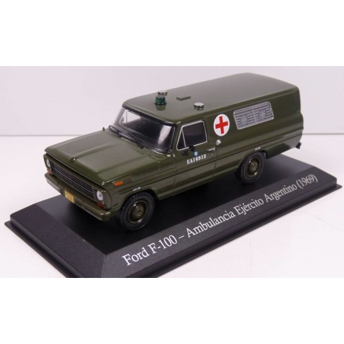 MAGLXS15 - 1/43 FORD F-100 AMBULANCIA EJERCITO ARGENTIO (1969) - ARGENTIA SERVICE VEHICLES