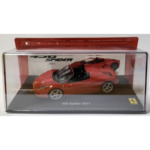 MAGPQ12 - 1/43FERRARI 458 SPIDER 2011 - RED - FERRARI COLLECTION WITH CASE