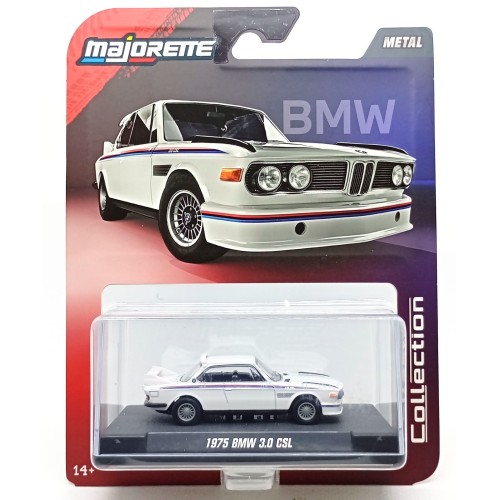 MAJ85BMW30CSL - 1/64 1975 BMW 3.0 CSL WHITE WITH DISPLAY CASE