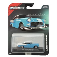 MAJ85CHEVBELAIR - 1/64 1955 CHEVROLET BEL AIR GREEN/WHITE WITH DISPLAY CASE