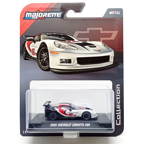 MAJ85CORVETTEC6 - 1/64 2005 CHEVROLET CORVETTE C6R BLACK/WHITE/RED WITH DISPLAY CASE