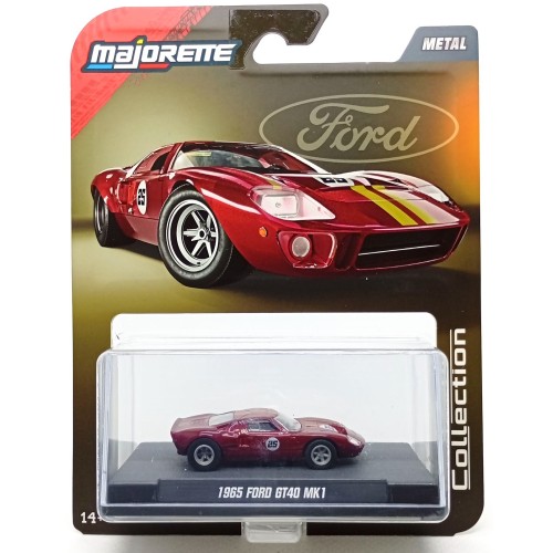 MAJ85FORDGT40 - 1/64 1965 FORD GT 40 MK1 RED WITH DISPLAY CASE