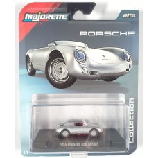 MAJ85PORSCHE550 - 1/64 1955 PORSCHE 550 SPYDER SILVER WITH DISPLAY CASE