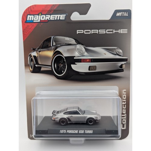 MAJ85PORSCHE930 - 1/64 1975 PORSCHE 930 TURBO SILVER WITH DISPLAY CASE
