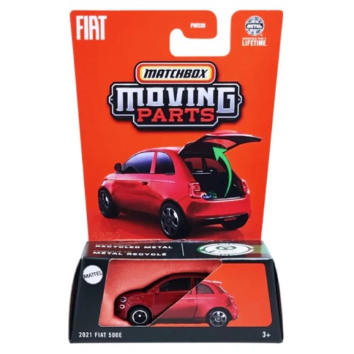 MHWFWD28-JBW93 - MATCHBOX MOVING PARTS 1/64 2021 FIAT 500E RED