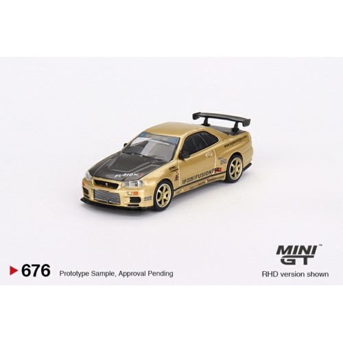 MGT00676-R - 1/64 NISSAN SKYLINE GT-R (R34) TOP SECRET GOLD (RHD) JAPAN EXCLUSIVE