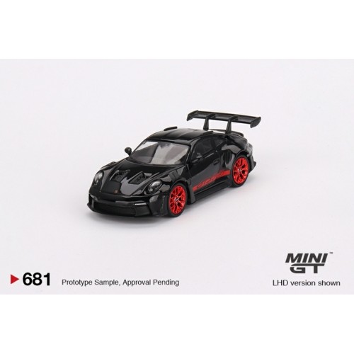 MGT00681-R - 1/64 PORSCHE 911 (992) GT3 RS BLACK WITH PYRO RED (RHD)
