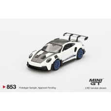 MGT00853-L - 1/64 PORSCHE 911 (992) GT3 RS WEISSACH PACKAGE WHITE WITH INDIGO BLUE (LHD)