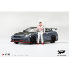 MGT01333-R - 1/64 NISSAN GT-R NISMO 2024 TSUKUBA PRODUCTION CAR LAP RECORD W/MATSUDA FIGURE TSUGIO MATSUDA COLLECTION (RHD)