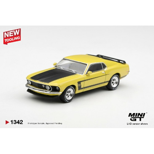 MGT01342-BL - 1/64 FORD MUSTANG BOSS 302 1969 BRIGHT YELLOW (LHD) BLISTER PACKAGING