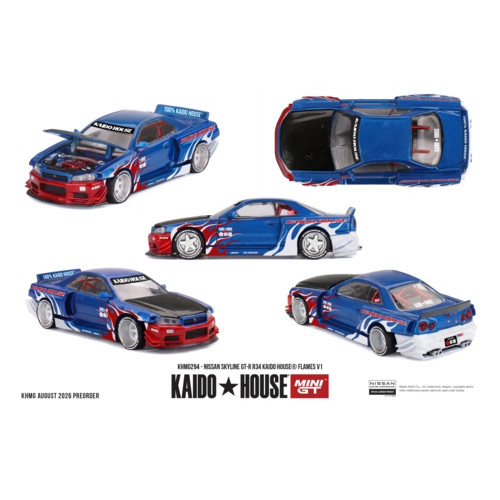 MGTKHMG294 - 1/64 NISSAN SKYLINE GT-R R34 KAIDO HOUSE FLAMES V1