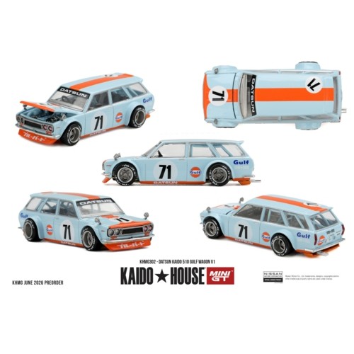 MGTKHMG302 - 1/64 DATSUN KAIDO 510 GULF WAGON V1