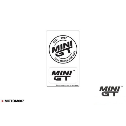 MGTOM007 - MINI GT - WHITE LOGO STICKER SET (8X13.8CM)