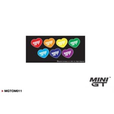 MGTOM011 - MINI GT COLOURFUL HEARTS STICKER SET (7.3X16CM)