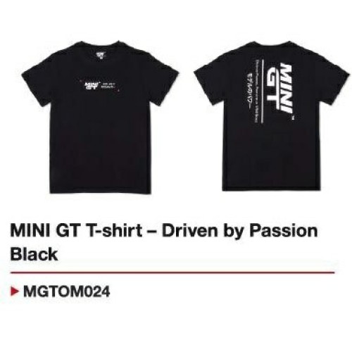 MGTOM024-L - MINI GT T-SHIRT - DRIVEN BY PASSION BLACK - L