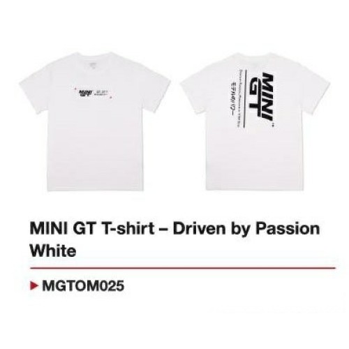 MGTOM025-L - MINI GT T-SHIRT - DRIVEN BY PASSION WHITE - L