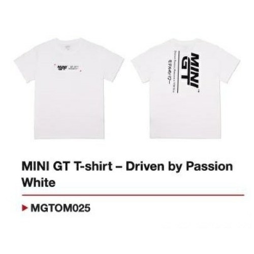 MGTOM025-XL - MINI GT T-SHIRT - DRIVEN BY PASSION WHITE - XL