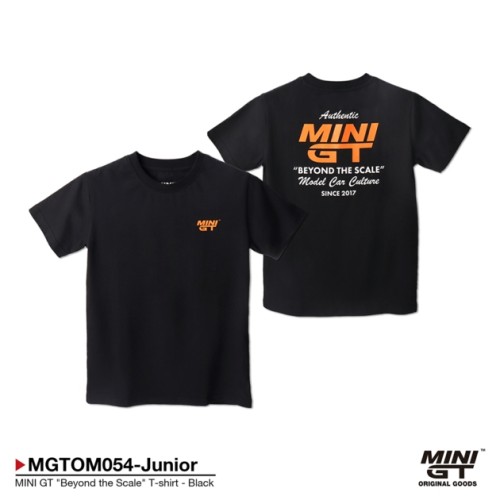 MGTOM054-JUNIOR - MINI GT BEYOND THE SCALE T-SHIRT BLACK (KIDS SIZE 8)