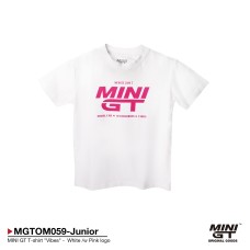 MGTOM059-JUNIOR - MINI GT T-SHIRT VIBES WHITE/W PINK LOGO (KIDS SIZE 8)