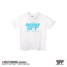 MGTOM060-JUNIOR - MINI GT T-SHIRT VIBES WHITE/W BLUE LOGO (KIDS SIZE 8)
