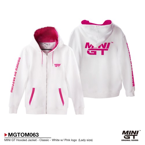 MGTOM063-S - MINI GT HOODED JACKET CLASSIC WHITE W/PINK LOGO S (LADY SIZE)