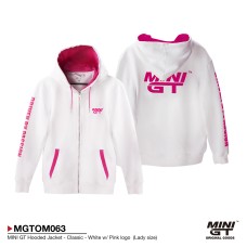 MGTOM063-XS - MINI GT HOODED JACKET CLASSIC WHITE W/PINK LOGO XS (LADY SIZE)