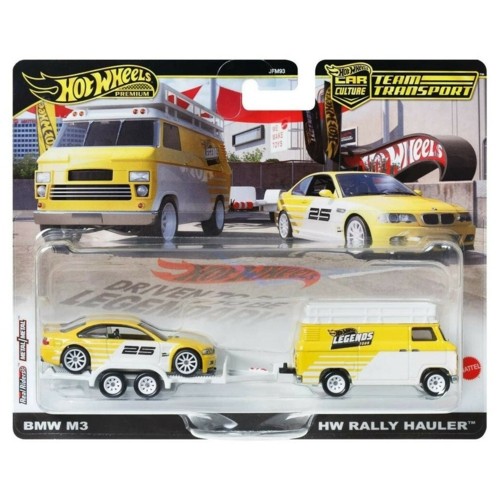MHWFLF56-JFM93 - HOT WHEELS TEAM TRANSPORT BMW M3 AND RALLY HAULER