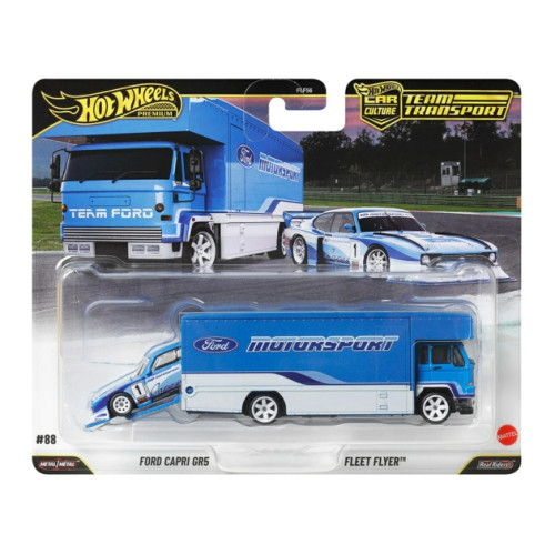 MHWFLF56-JHX89 HOT WHEELS TEAM TRANSPORT FORD CAPRI GR5 FLEET FLYER NO.88