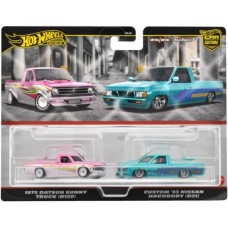 MHWHBL96-HRR78 - HOT WHEELS 1975 DATSUN SUNNY TRUCK (B120) AND  CUSTOM '93 NISSAN HARDBODY (D21)