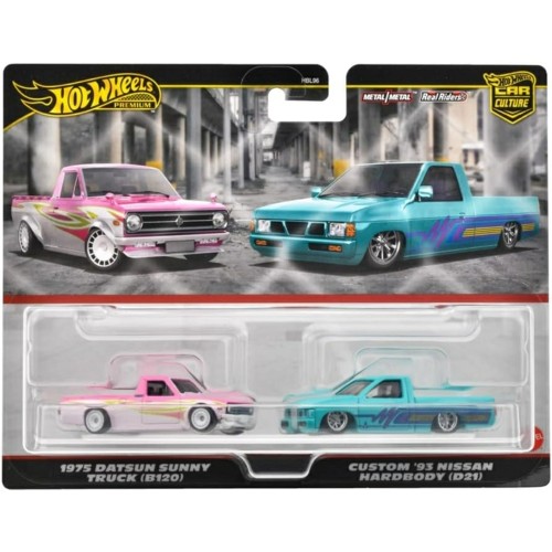 MHWHBL96-HRR78 - HOT WHEELS 1975 DATSUN SUNNY TRUCK (B120) AND  CUSTOM '93 NISSAN HARDBODY (D21)